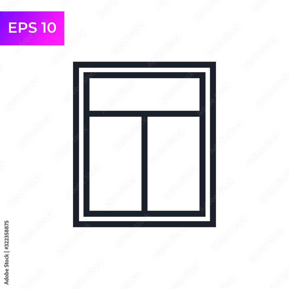 Poster window icon template color editable. window symbol logo vector sign isolated on white background ill