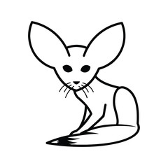 fox line modern cute icon logo design