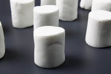 White marshmellow close up on dark background