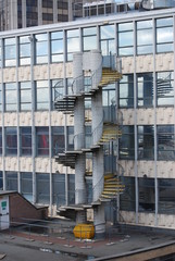 modern building with spiral staircase