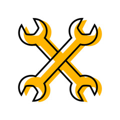 Spanner vector icon on white background