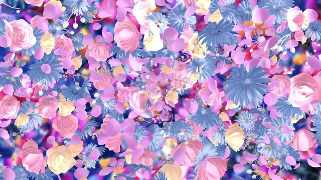 Flowers in van Gogh style Background / Looped Video