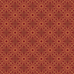 Golden oriental pattern design on dark background. Royal pattern design in vector. Golden mandala pattern on dark background