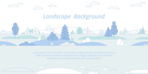 Nature landscape background. Vector illustration