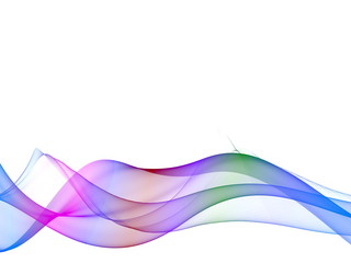 Elegance of colorful fractal waves isolated on white 