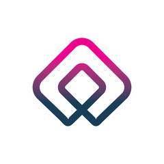 modern color diamond line infinity logo design