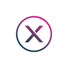 Fototapeta premium modern color line letter x logo design