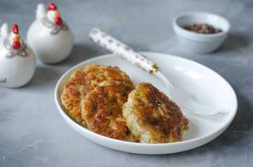 Chopped meatballs with dill and garlic cheese