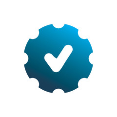 circle rotate blue gear service technology logo design