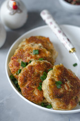 Chopped meatballs with dill and garlic cheese