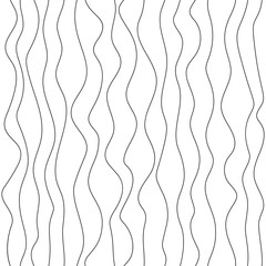 Seamless wave lines pattern. Wavy wiggly black vertical zigzag line with edge. Frame underlines stroke set. Vector illustration isolated on white