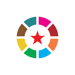 creative color circle star logo design