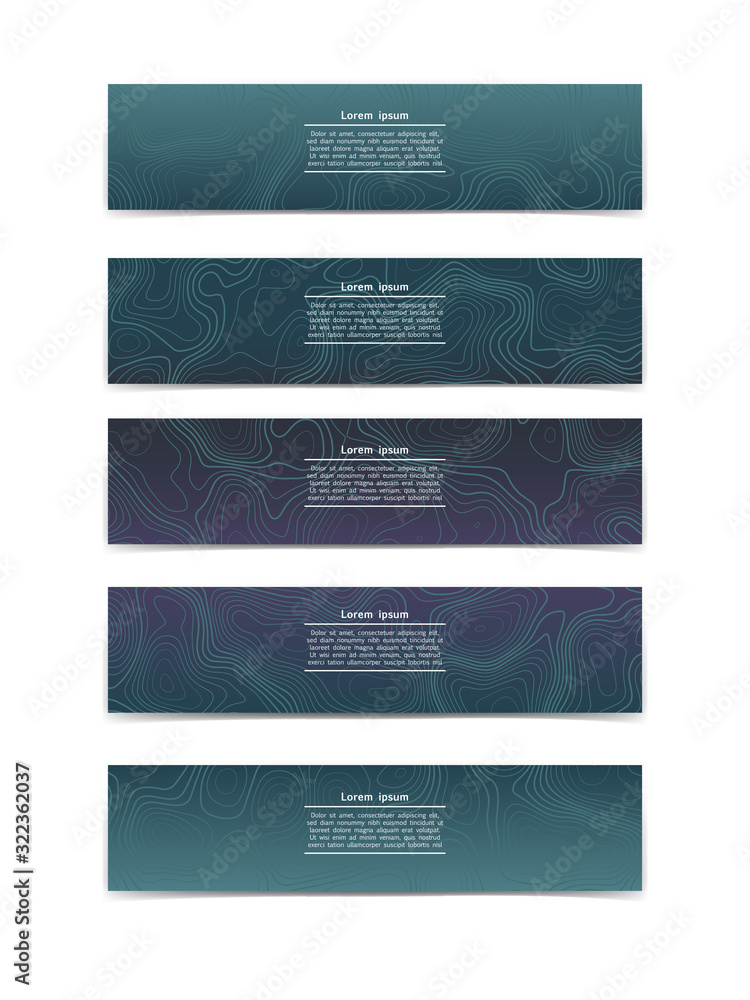 Canvas Prints abstract topographic banner design templates collection. vector template