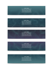 Abstract topographic banner design templates collection. Vector template