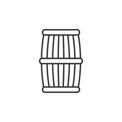 Wooden barrel icon line style isolated on white background. Vector illustration