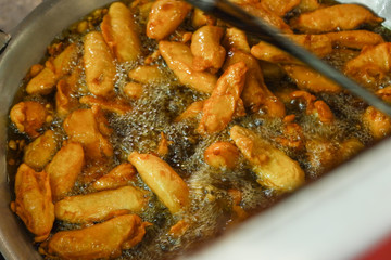 Delicious Fried banana indonesian called Pisang Goreng