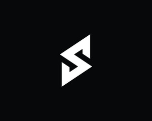 Creative and Minimalist Letter S Logo Design Icon, Editable in Vector Format in Black and White Color