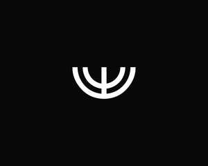 Fototapeta premium Creative and Minimalist Letter UW WU Logo Design Icon, Editable in Vector Format in Black and White Color