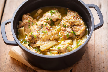 Honey mustard chicken pot with parsnips