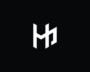 Obraz premium Creative and Minimalist Letter HB Logo Design Icon, Editable in Vector Format in Black and White Color