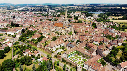 Aerial view of Autun, France 