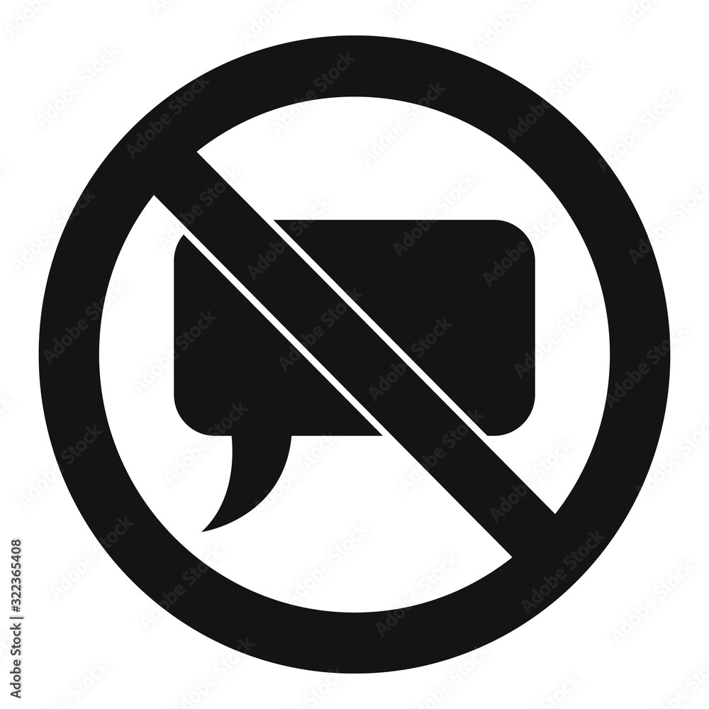 Poster no sound chat icon. simple illustration of no sound chat vector icon for web design isolated on whit