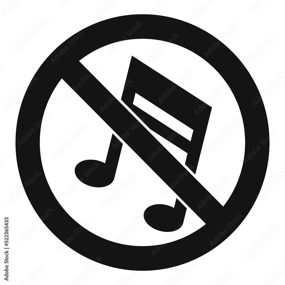 Poster no music note icon. simple illustration of no music note vector icon for web design isolated on whit