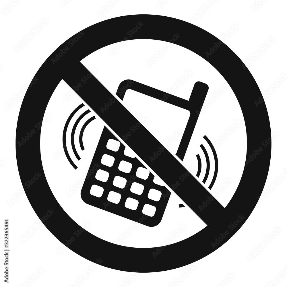 Poster no smartphone ringing icon. simple illustration of no smartphone ringing vector icon for web design 