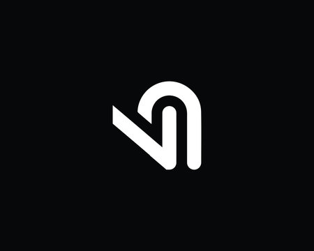 Creative and Minimalist Letter VN Logo Design Icon, Editable in Vector Format in Black and White Color
