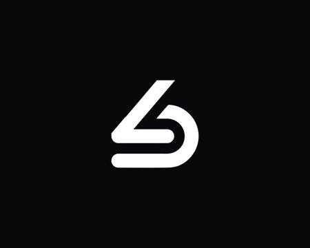 Creative and Minimalist Letter LD Logo Design Icon, Editable in Vector Format in Black and White Color