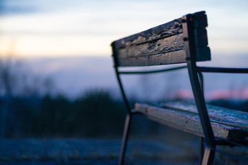 Wooden Bench in Blue Hour