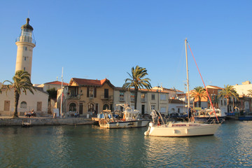 Le Grau du Roi, a seaside resort on the coast of occitanie region in France	