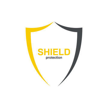 Vector logo shield for security company. Protection symbol on white background.