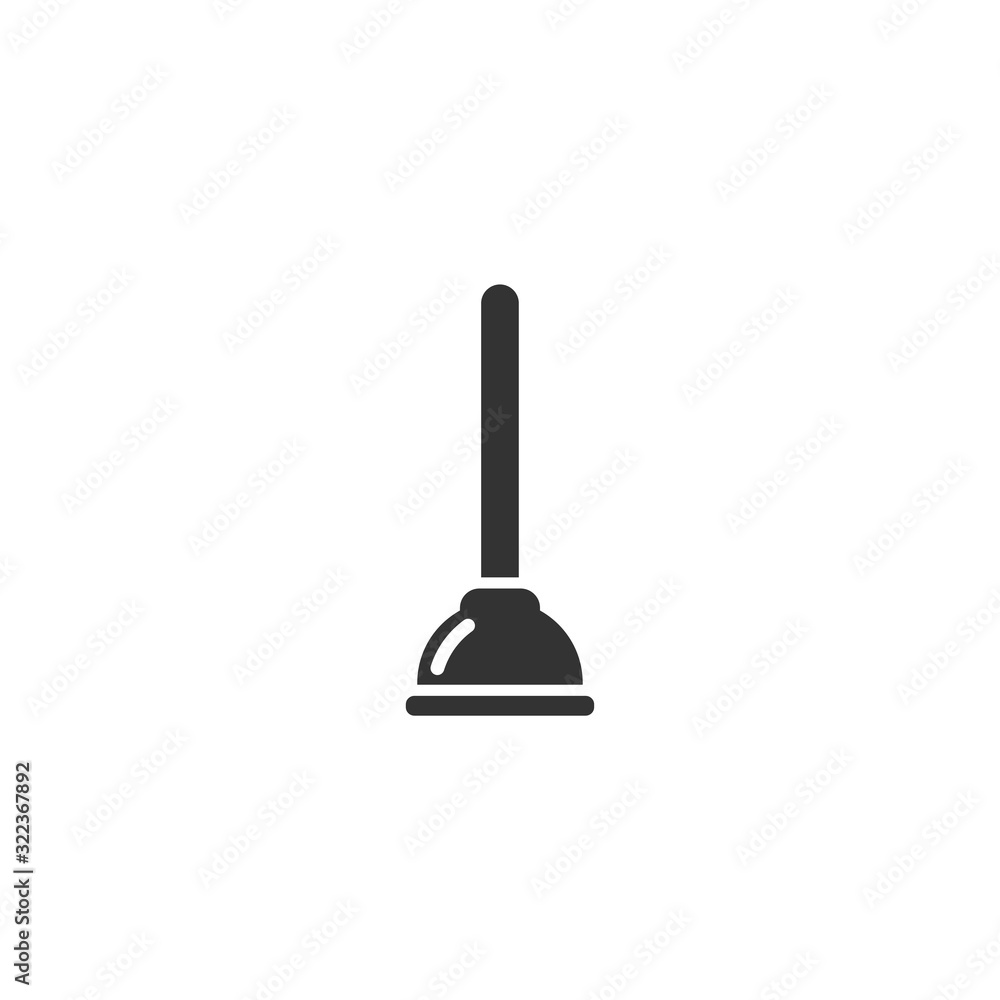 Poster plunger icon template color editable. cleaning plunger symbol logo vector sign isolated on white bac