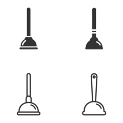 Naklejka premium Plunger icon template color editable. Cleaning Plunger symbol logo vector sign isolated on white background illustration for graphic and web design.
