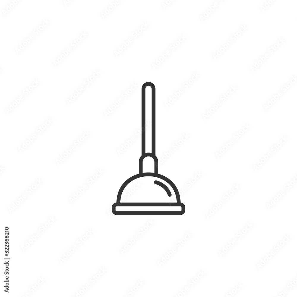 Aufkleber Plunger icon template color editable. Cleaning Plunger symbol logo vector sign isolated on white background illustration for graphic and web design.