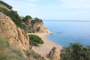 Fototapeta na wymiar Callela beach, a seaside city on the Costa del Maresme, in the northeast of Barcelona, in Catalonia, Spain