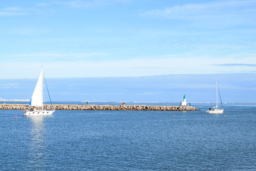 Sail boat in mediterranean sea, France