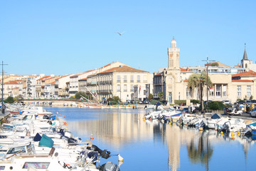 Fototapeta na wymiar Sete, the Venice of Languedoc and the singular island, Herault, France