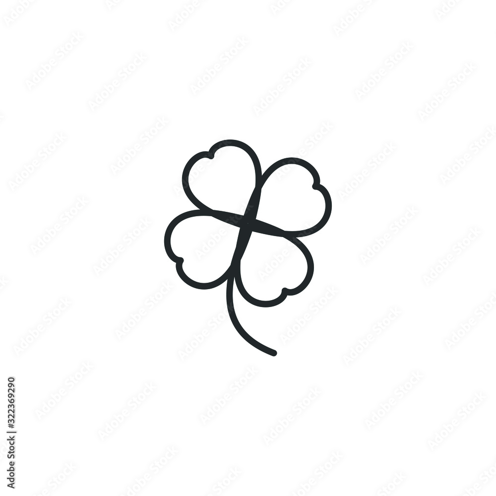 Wall mural four leaf clover icon template color editable. leaf clover symbol logo vector sign isolated on white