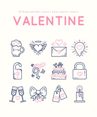 Love and wedding outline icon isolated on white, hand drawn vector illustration. Happy Valentine's Day. Concept for card, children print, social media post
