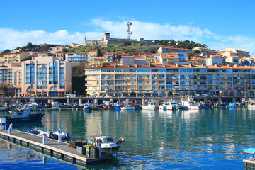 Fishing port of Sete, the Venice of Languedoc and the singular island in the Mediterranean sea,...