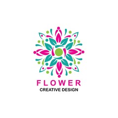 Beauty flowers icon logo design Template Vector