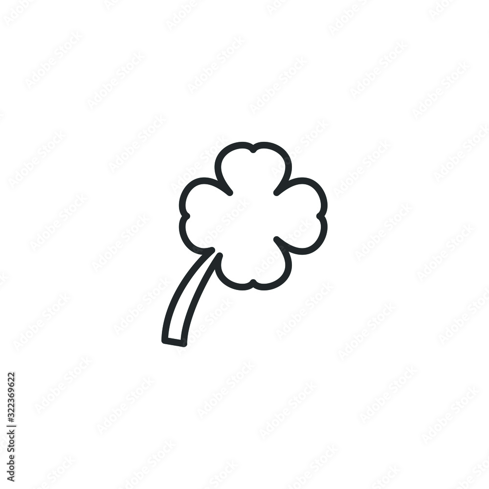 Poster Four leaf clover icon template color editable. leaf clover symbol logo vector sign isolated on white background illustration for graphic and web design.