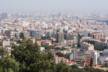 Fototapeta na wymiar Panorama of Palma de Mallorca, the capital of the island. Baleares, Spain