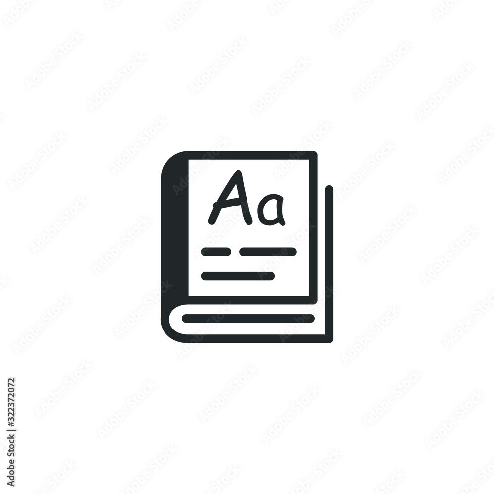 Poster vocabulary icon template color editable. book glossary symbol logo vector sign isolated on white bac