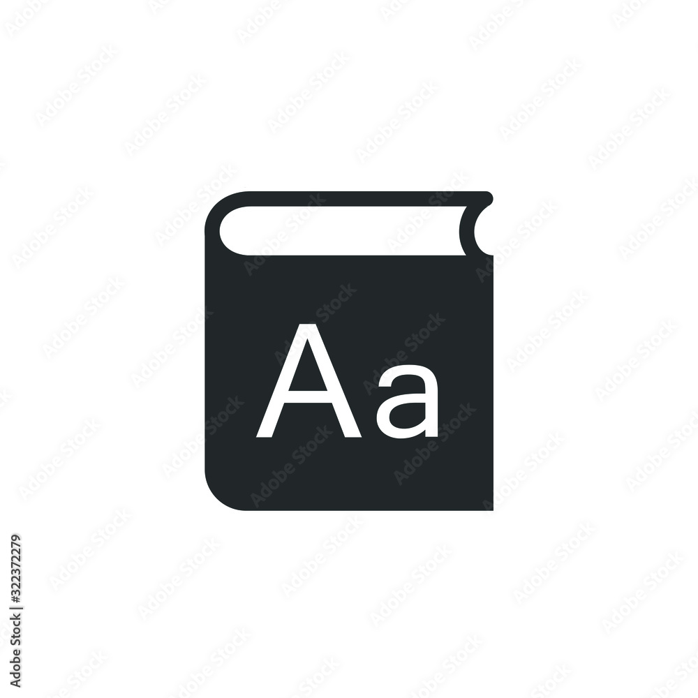 Aufkleber Vocabulary icon template color editable. Book glossary symbol logo vector sign isolated on white background illustration for graphic and web design.