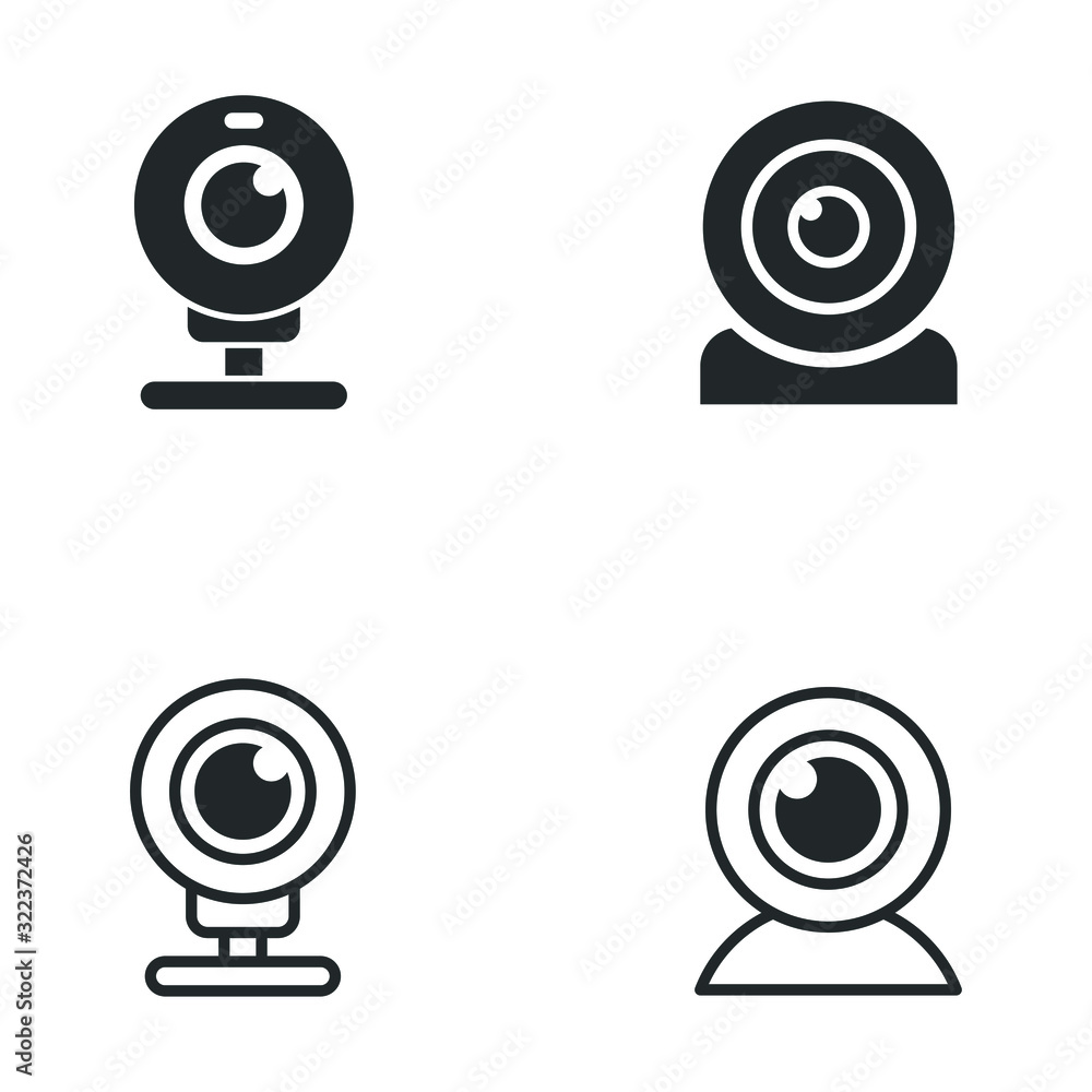 Poster webcam icon template color editable. web camera symbol logo vector sign isolated on white background