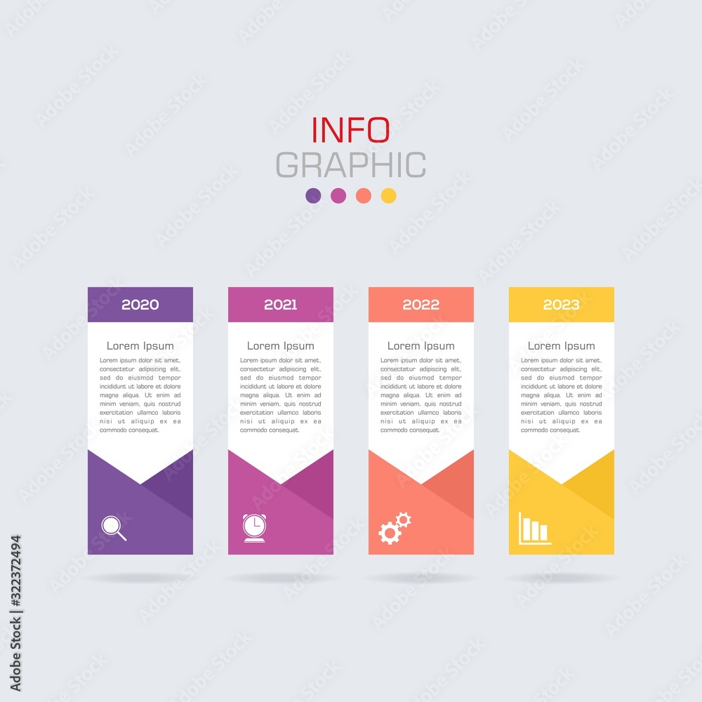 Poster business data visualization. infographic element with icons and options or steps. can be used for pr