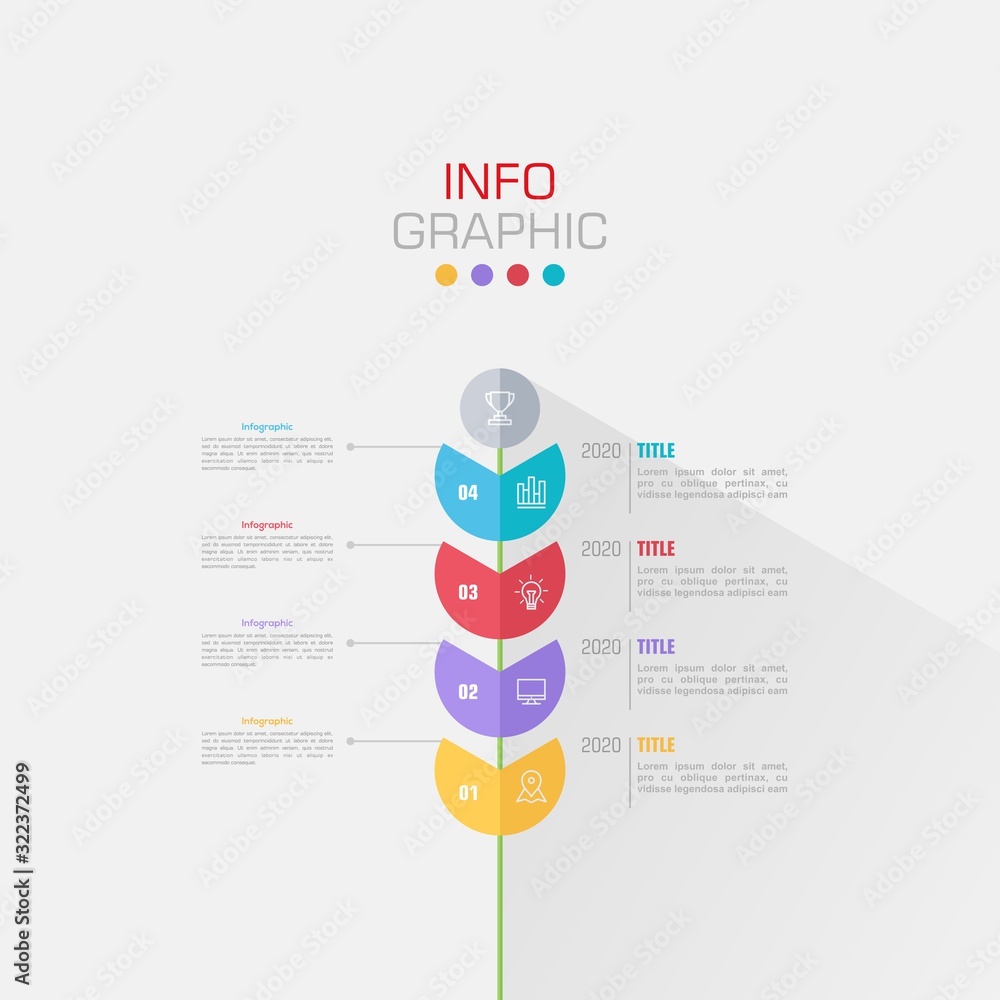 Poster business data visualization. infographic element with icons and options or steps. can be used for pr